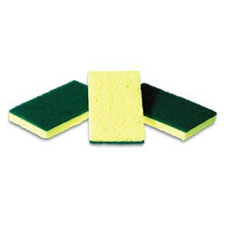 Dish Scuff Scrub Sponges 2 Sided( Yellow-Soft and Green-Heavy Duty) 20 Sponges/Box