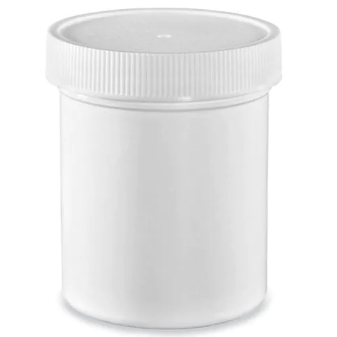 White Round Wide-Mouth Plastic Jars