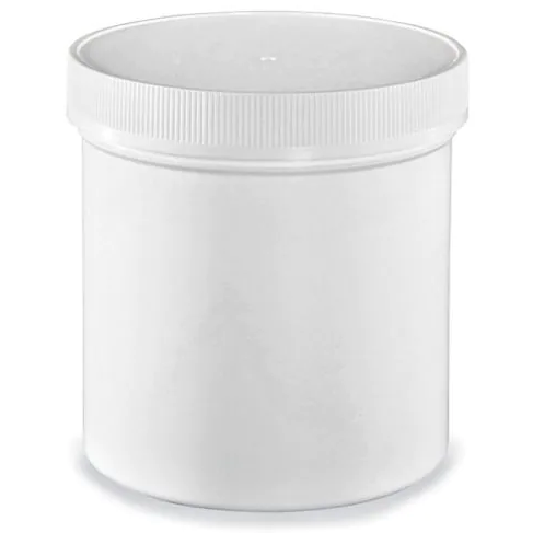 White Round Wide-Mouth Plastic Jars