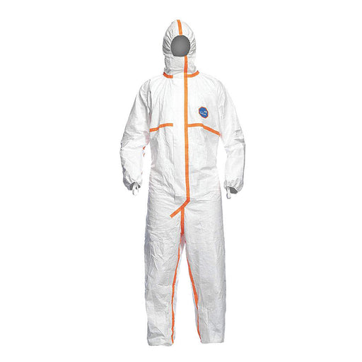 Dupont Tyvek TJ198TWH0025PI Hooded Coveralls with Elastic Finger Loops Cuff, Tyvek 800 Material White