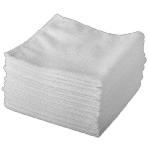 White 16" x 16" Microfiber Towels 12/Pack