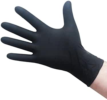 A16A3 5 Mil Black Nitrile Gloves PF 100/Box