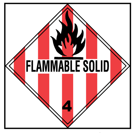 D.O.T Labels 4"x4" Flammable Solid 500/Roll