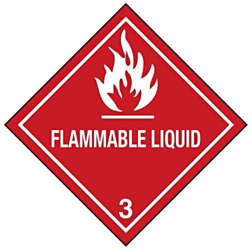 D.O.T Labels 4"x4"  Flammable Liquid 500/Roll