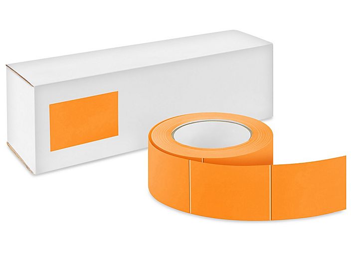 Blank Inventory Labels Fluorescent Orange 500/Roll