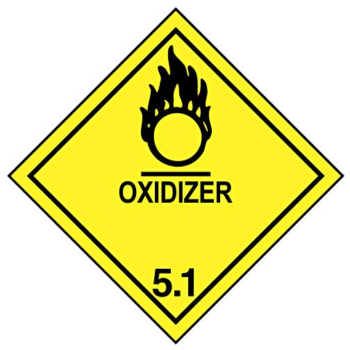 D.O.T Labels 4"x4"  Oxidizer 500/Roll