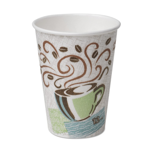 Dixie Hot Cups, Paper, 12oz, Coffee Dreams Design, 50/Pack