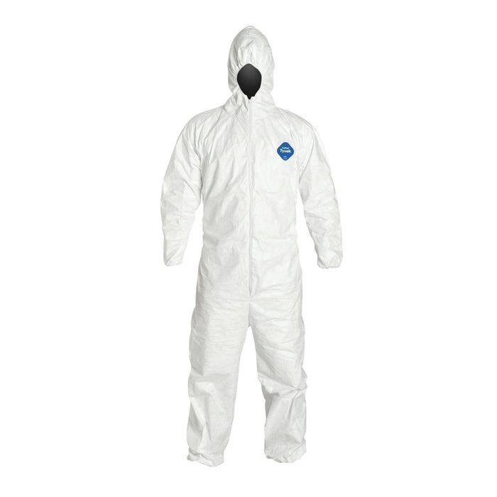 Dupont Tyvek TY127S Coverall Suit Hooded with Elastic Wrist and Ankles 25/Box