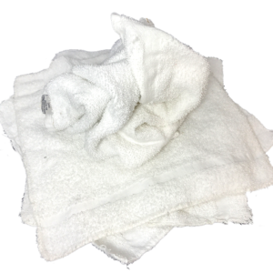 12" x 12" White Reclaimed Wash Cloths 25 lb/Box